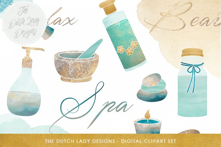 Spa Beauty Retreat Clipart Set