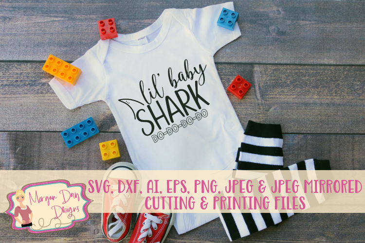 Lil Baby Shark SVG, DXF, AI, EPS, PNG, JPEG
