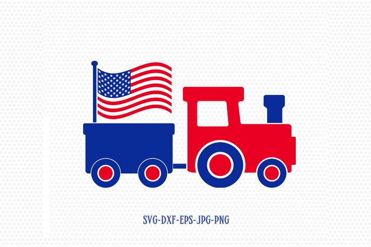 4 of july boy train svg, train svg, Fourth of July SVG, 4th of July Svg, Patriotic SVG, America Svg, Cricut, Silhouette Cut File, svg dxf example image 1