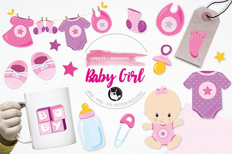 Baby Girl  graphics and illustrations