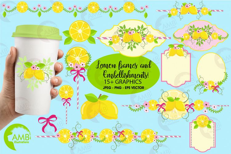 Lemon frames and embellishments graphics, illustrations AMB-891 example image 1