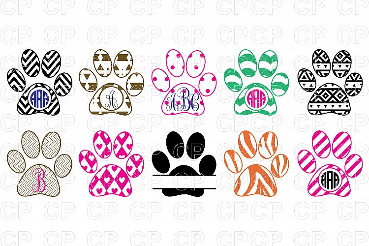 Paw Print Bundle SVG Cut Files, Paw Clipart