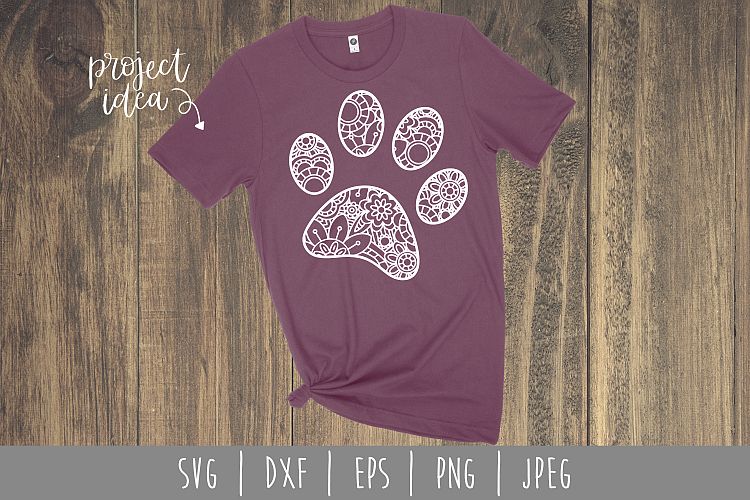 Download Paw Print Mandala Zentangle SVG, DXF, EPS, PNG, JPEG ...