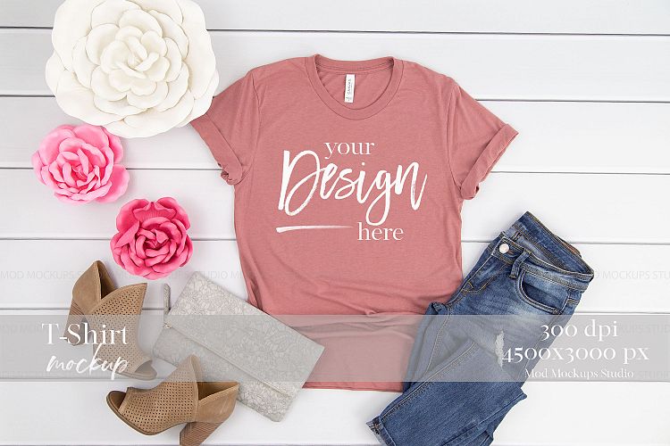 Download Shirt Mockup MAUVE TRIBLEND | 3413 Bella Canvas Mockup