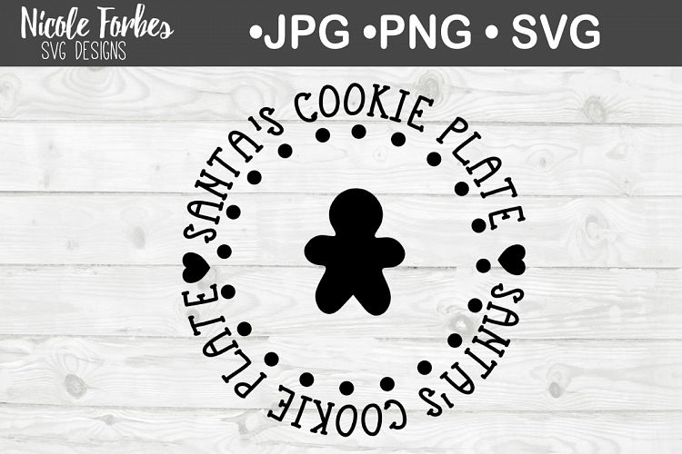 Santas Cookie Plate Christmas SVG Cut File
