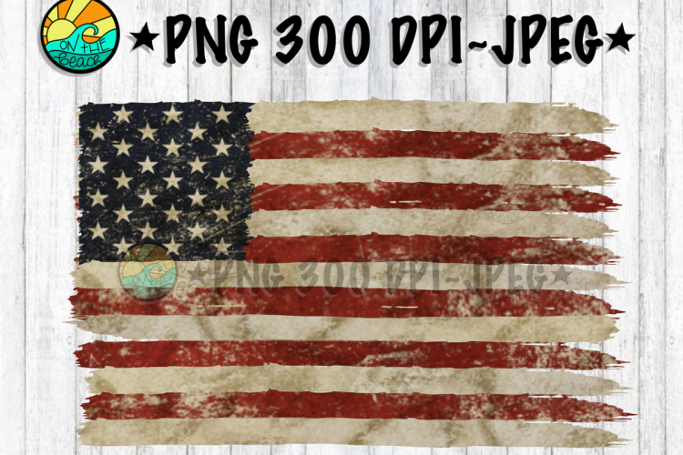 USA Flag - Vintage - Distressed - PNG 300 DPI - JPEG