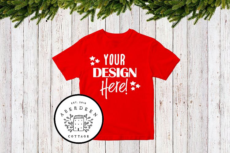 Christmas Red T-shirt Mock Up Style 1