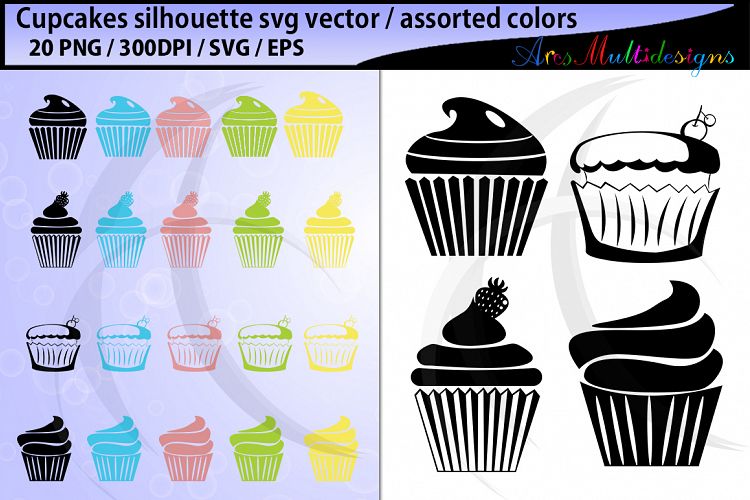 Cupcake Silhouette svg / cupcake vector / cupcake clipart