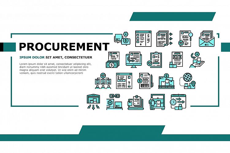 Procurement Process Landing Header Vector example image 1