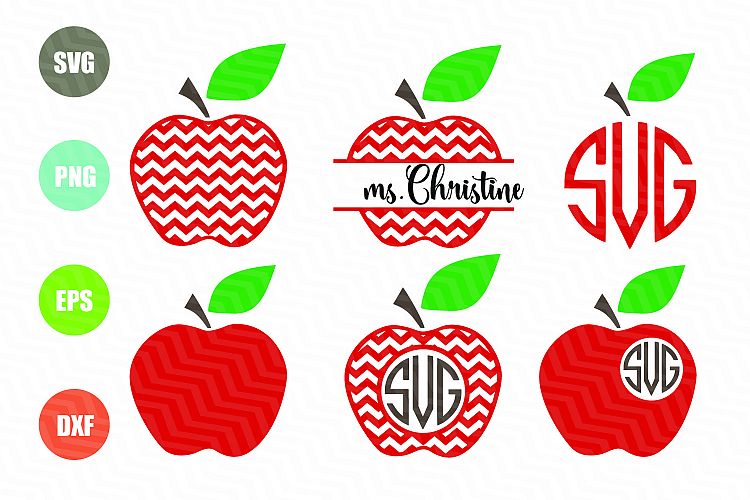 Chevron Apple SVG Apple Monogram SVG Teacher SVG