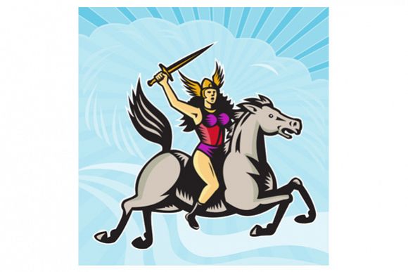 Valkyrie Amazon Warrior Riding Horse example image 1