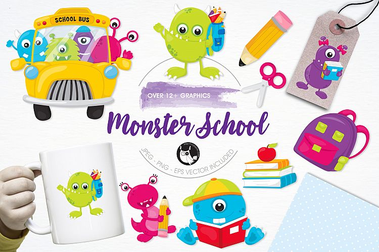 Monster School graphics and illustrations