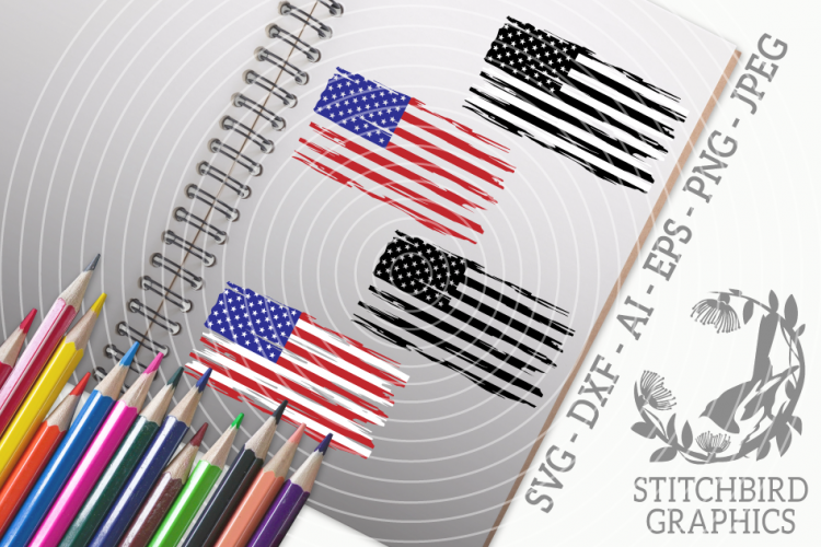 Download Distressed American Flag Bundle SVG, Silhouette Studio