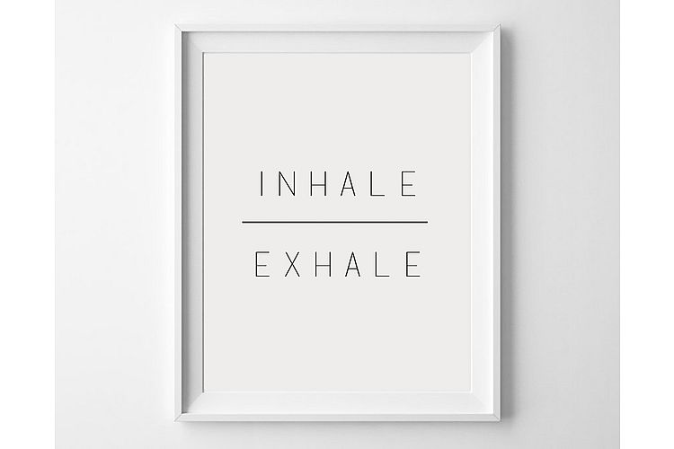 Inhale Exhale Print, Minimalist Poster, Typography Wall Art