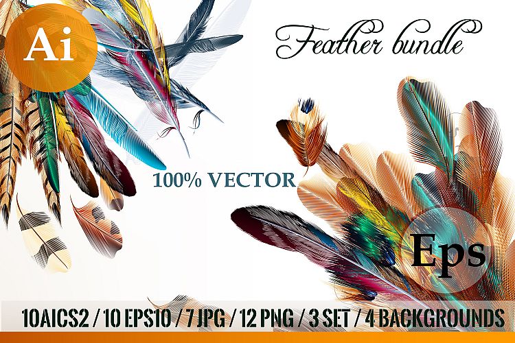 Colorful feathers bundle 3
