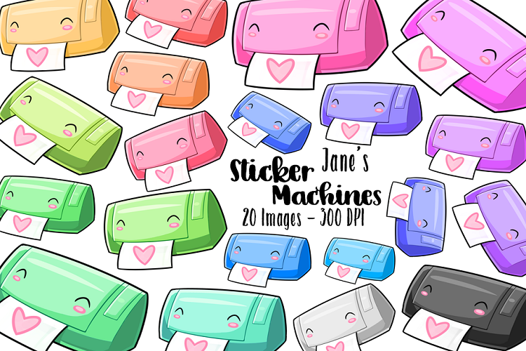 Kawaii Sticker Machine Clipart
