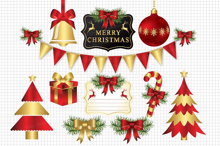 Christmas Graphic and Illustrations /  Christmas Clipart / Card Making / Scrapbooking