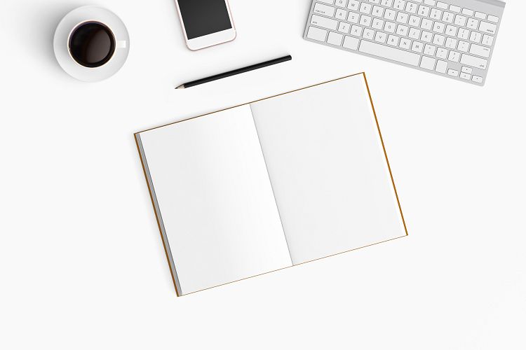  Modern workplace. Top view. Flat lay style. 23
