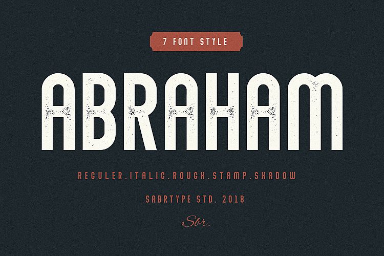 Abraham Font Family 7 Style Fonts