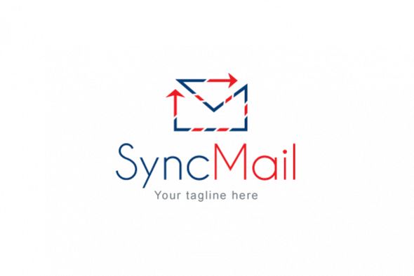 Sync Mail - Simple Linear Iconic Stock Logo Template