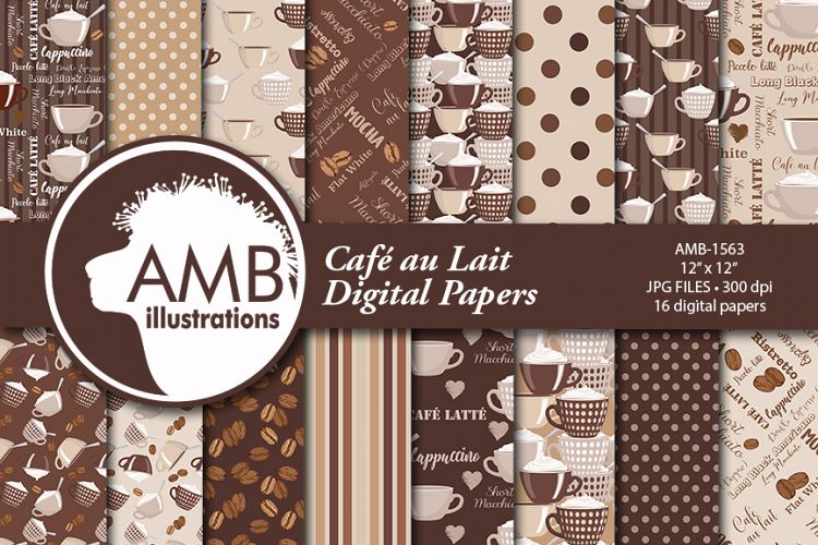 Coffee and friends papers, backgrounds AMB-1563
