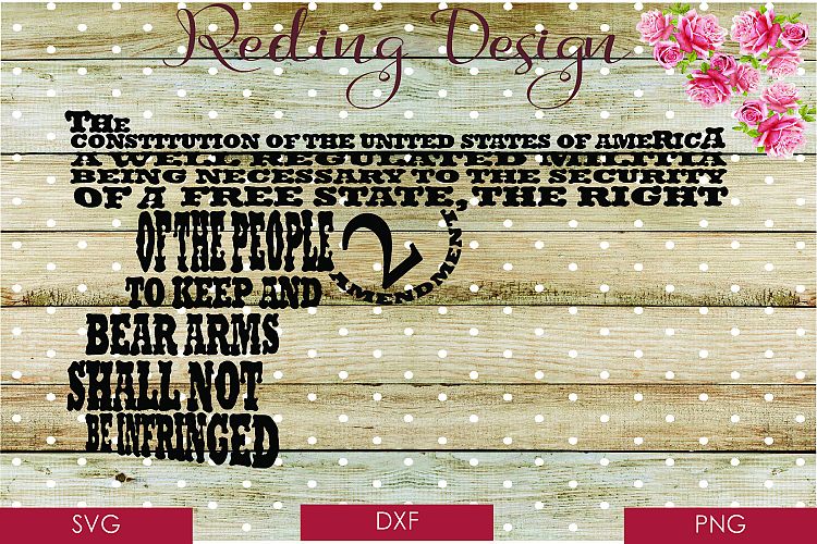2nd Amendment Gun  SVG DXF PNG Digital Cut Files