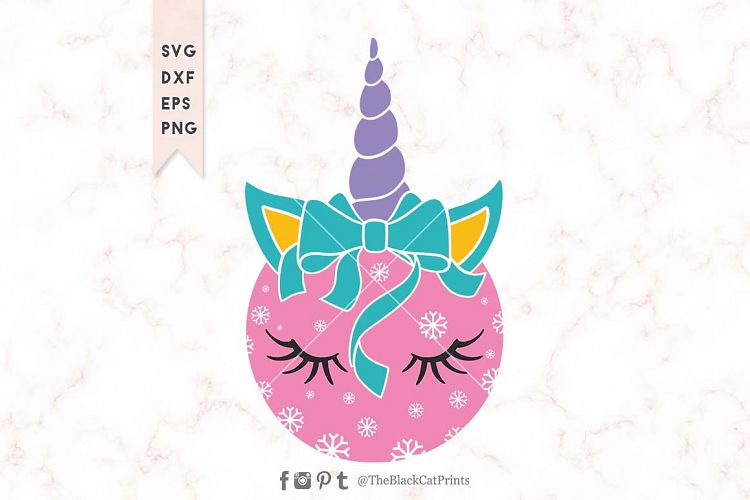 Christmas ornament Unicorn SVG DXF EPS PNG