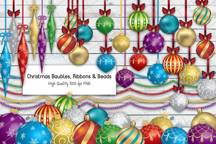 Christmas Baubles, Ribbons & Beads