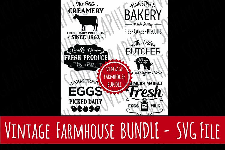 Vintage Farmhouse Sign BUNDLE | 6 Files| SVG | PNG