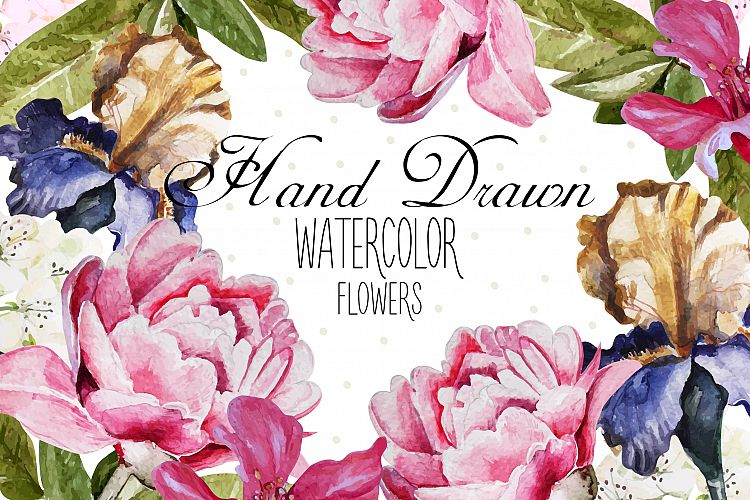 Beautiful watercolor flowers example image 1