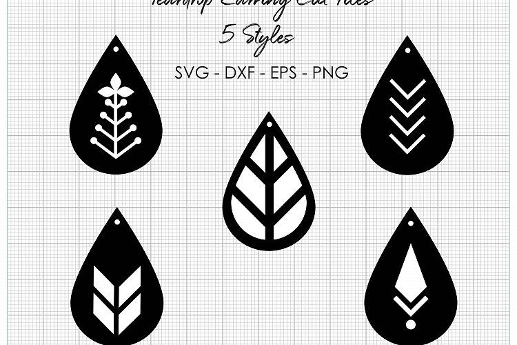 Teardrop Earring Cut Files - 4 File Types Included - SVG EPS DXF PNG