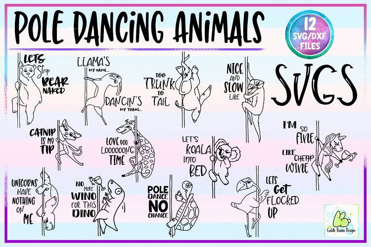 SVG, DXF, Animals, Funny Animal, Stripper Pole, Pole Dancing