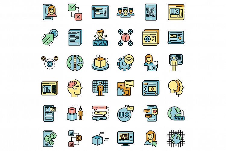 Interaction icons set vector flat example image 1