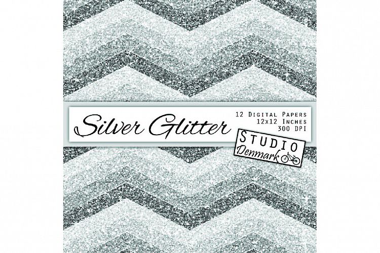 Silver Glitter Digital Paper - Sparkly Papers
