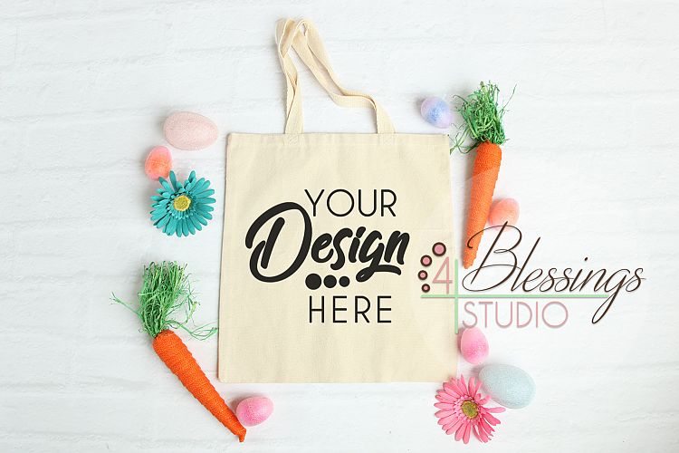 Download Easter Bag Mockup Canvas Tote Mockup Natural Tote Mock up ...