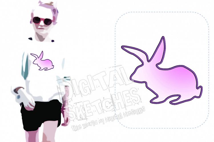 Bunny Applique Design Machine Embroidery Design 4 Sizes