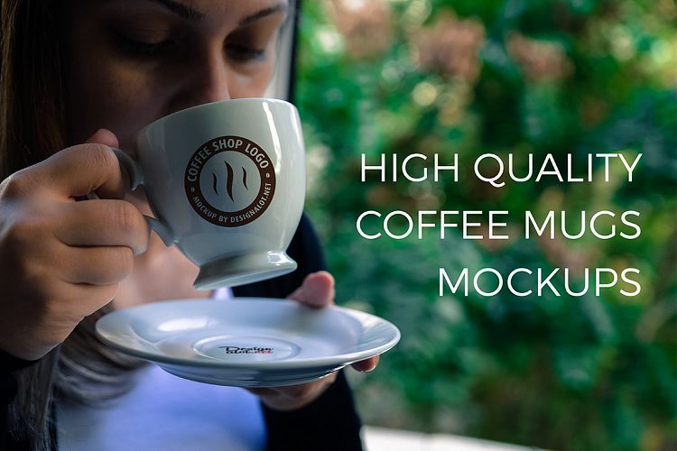 Models with Coffee Mugs Mockups Pack