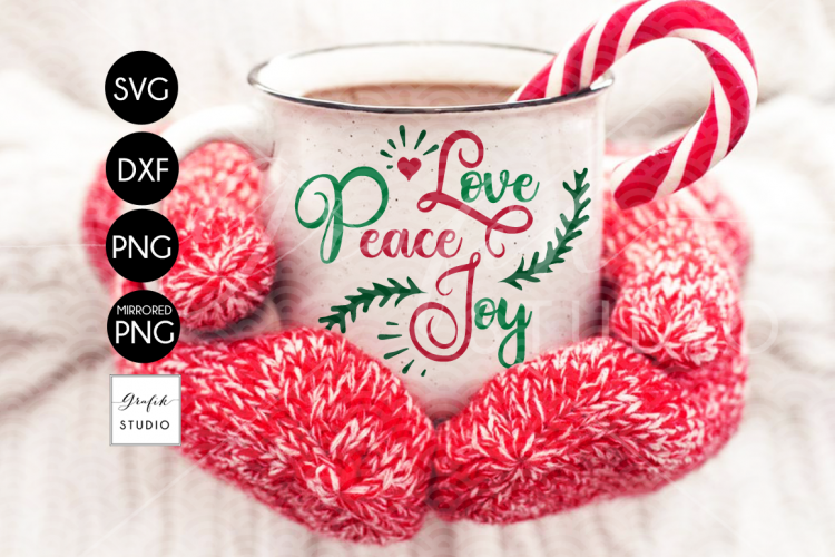 Love Peace Joy CHRISTMAS SVG File, DXF file, PNG file