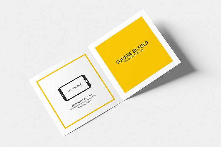 Square Bi-fold Brochure Mock-Up example image 1