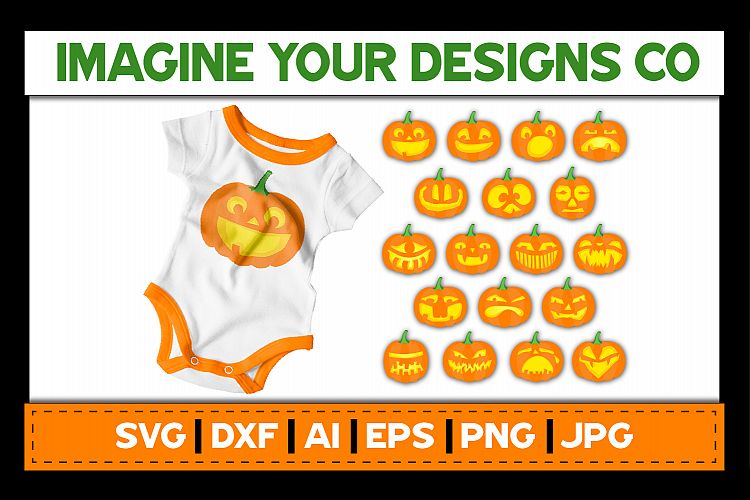 Layered Jack-o-Lantern / Pumpkin Face SVG Bundle