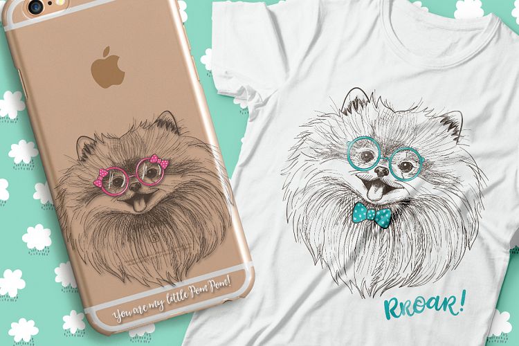 Pomeranian dogs print + bonus!