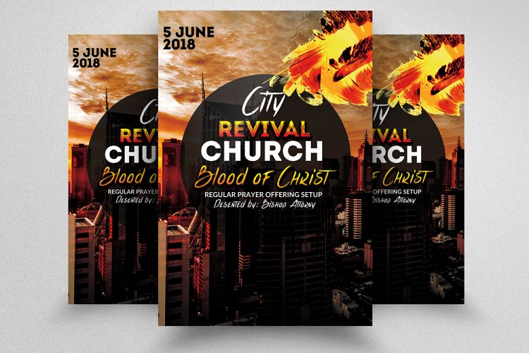 City Revival Church Flyer Template