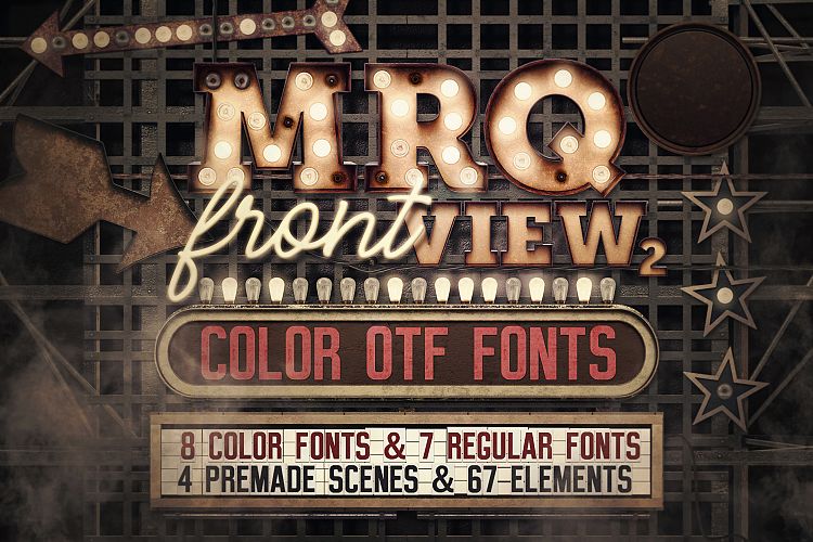Marquee Front View - Color Fonts