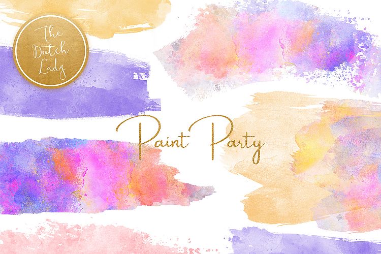 Watercolor Paint Party Smears Clipart 