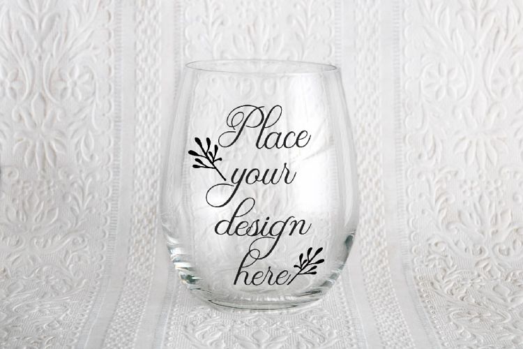 Stemless wine glass mockup no stem glasses mock up wineglass