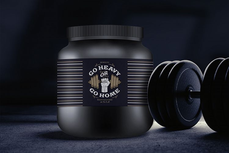 Protein Container, Supplement bottle Mock Up example image 1