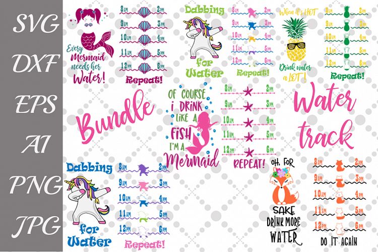 Water tracker Bundle Svg, DRINK MORE WATER SVG