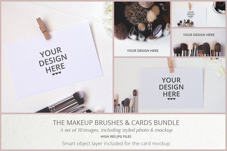 MAKEUP BRUSHES & CARDS BUNDLE
