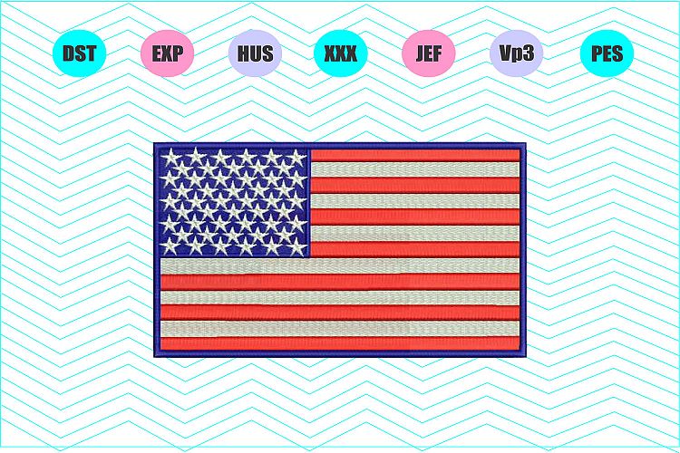 American Flag Machine Embroidery Design INSTANT DOWNLOAD