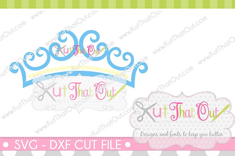  EXCLUSIVE Princess Crown Monogram Font Frame SVG & DXF Cut File